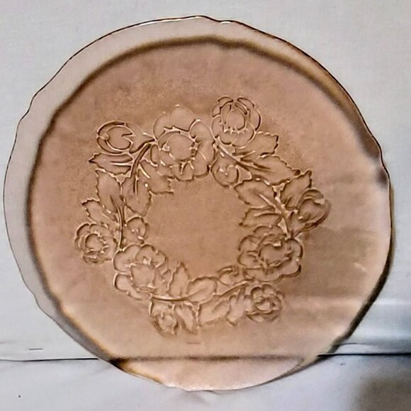 Vintage Arcoroc France Rosaline Pink Depression Glass Plate 10" - Picture 1 of 7